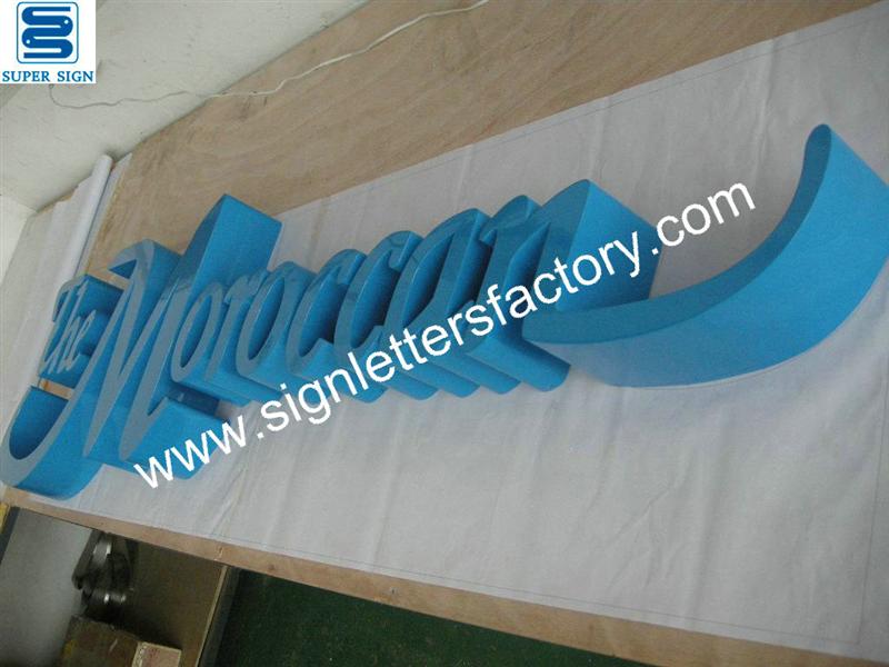 fabricated painted stainless steel sign letters